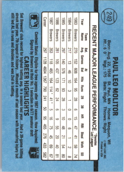 thumbnail 3  - 1988 Donruss Baseball Cards 249-496 Pick From List