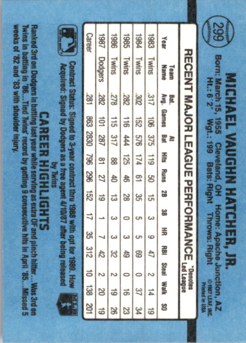 thumbnail 103  - 1988 Donruss Baseball Cards 249-496 Pick From List