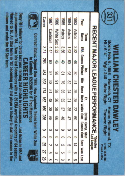 thumbnail 167  - 1988 Donruss Baseball Cards 249-496 Pick From List