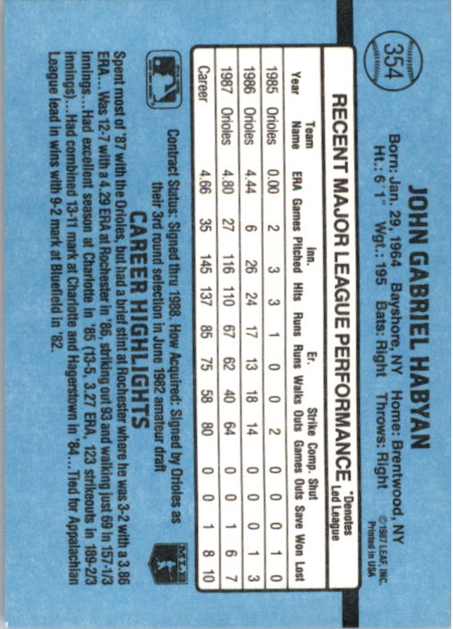 thumbnail 209  - 1988 Donruss Baseball Cards 249-496 Pick From List