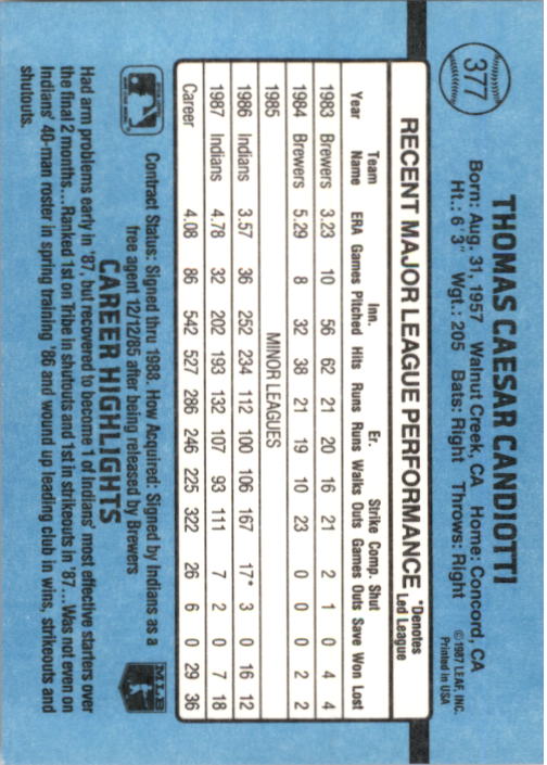 thumbnail 251  - 1988 Donruss Baseball Cards 249-496 Pick From List