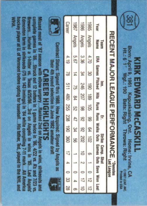 thumbnail 259  - 1988 Donruss Baseball Cards 249-496 Pick From List