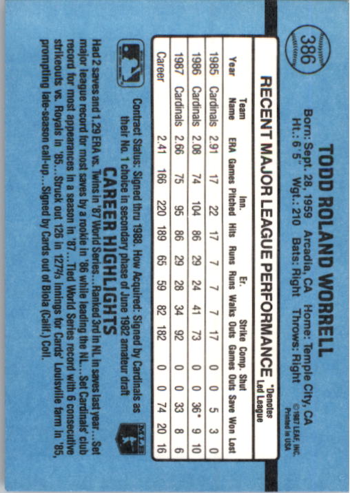 thumbnail 267  - 1988 Donruss Baseball Cards 249-496 Pick From List