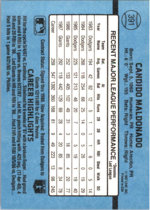 thumbnail 275  - 1988 Donruss Baseball Cards 249-496 Pick From List