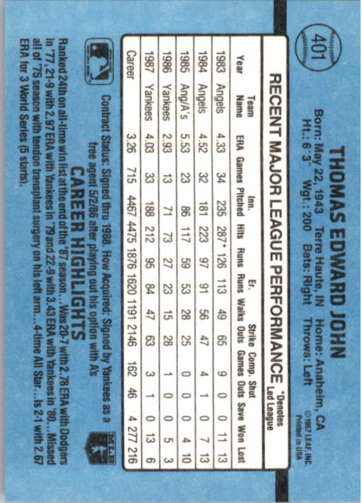 thumbnail 293  - 1988 Donruss Baseball Cards 249-496 Pick From List