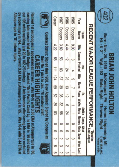 thumbnail 295  - 1988 Donruss Baseball Cards 249-496 Pick From List