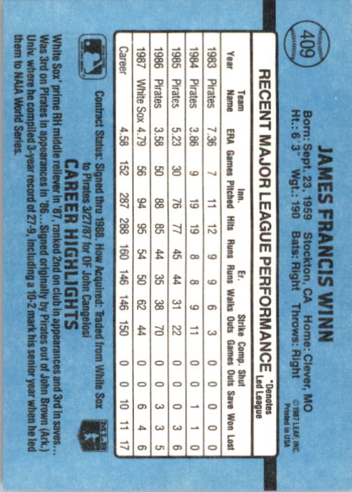 thumbnail 309  - 1988 Donruss Baseball Cards 249-496 Pick From List