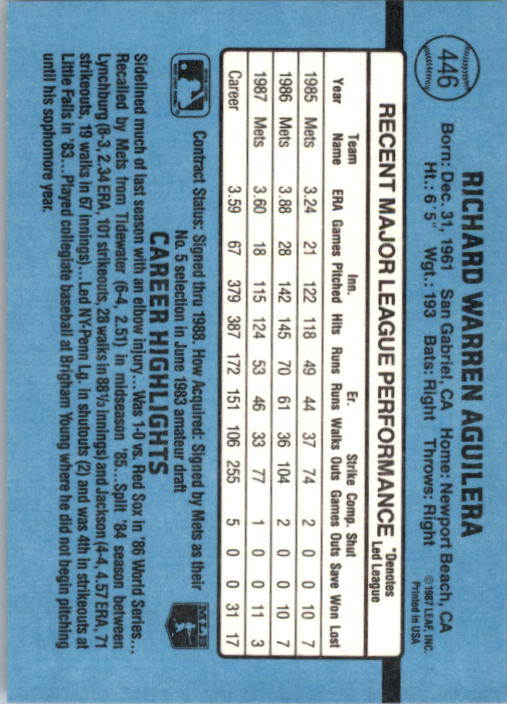 thumbnail 383  - 1988 Donruss Baseball Cards 249-496 Pick From List
