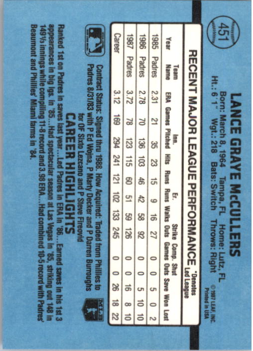 thumbnail 393  - 1988 Donruss Baseball Cards 249-496 Pick From List