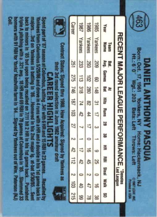 thumbnail 417  - 1988 Donruss Baseball Cards 249-496 Pick From List