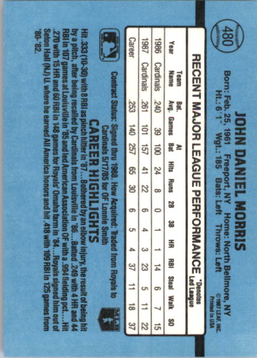 thumbnail 451  - 1988 Donruss Baseball Cards 249-496 Pick From List