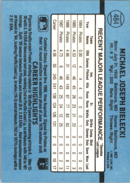 thumbnail 459  - 1988 Donruss Baseball Cards 249-496 Pick From List