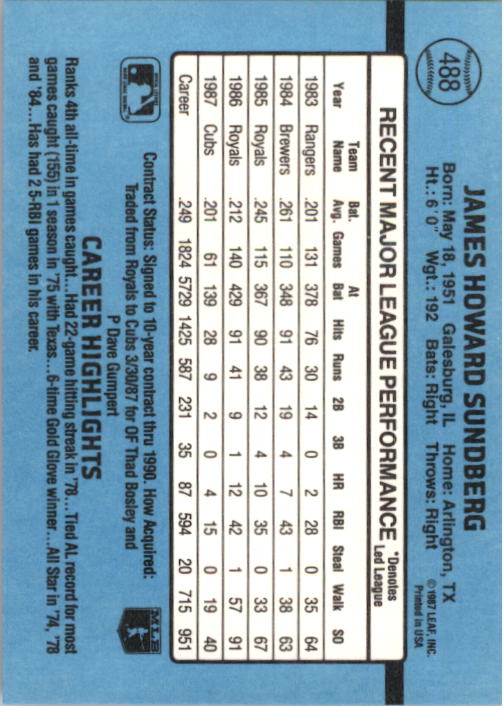 thumbnail 467  - 1988 Donruss Baseball Cards 249-496 Pick From List