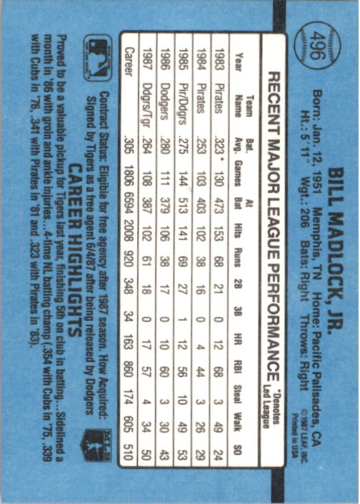 thumbnail 483  - 1988 Donruss Baseball Cards 249-496 Pick From List
