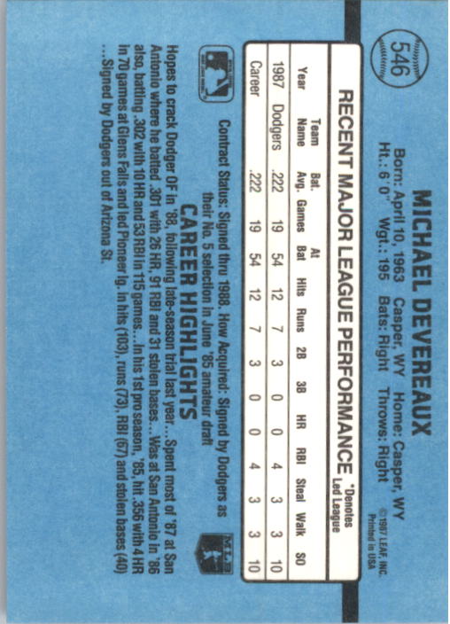 B2120- 1988 Donruss Baseball Cards 501-660 +Inserts -You Pick- 15+ FREE US SHIP - Picture 103 of 378