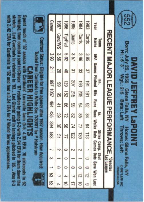 B2120- 1988 Donruss Baseball Cards 501-660 +Inserts -You Pick- 15+ FREE US SHIP - Picture 115 of 378