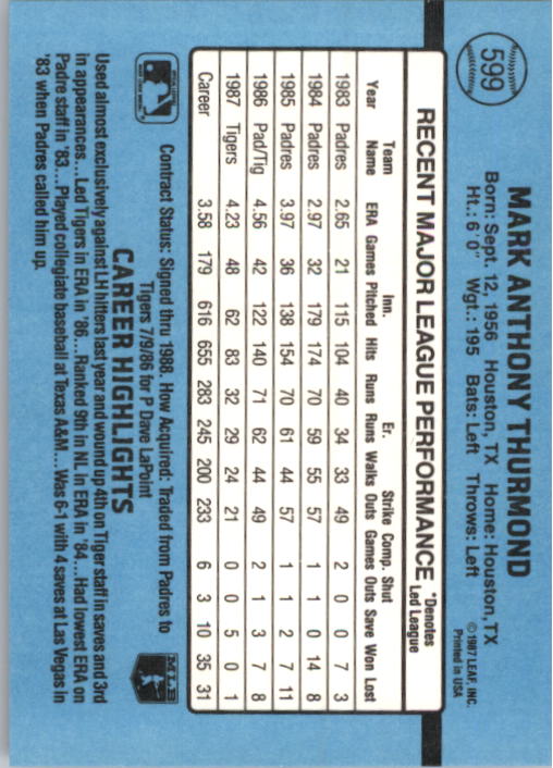B2120- 1988 Donruss Baseball Cards 501-660 +Inserts -You Pick- 15+ FREE US SHIP - Picture 209 of 378