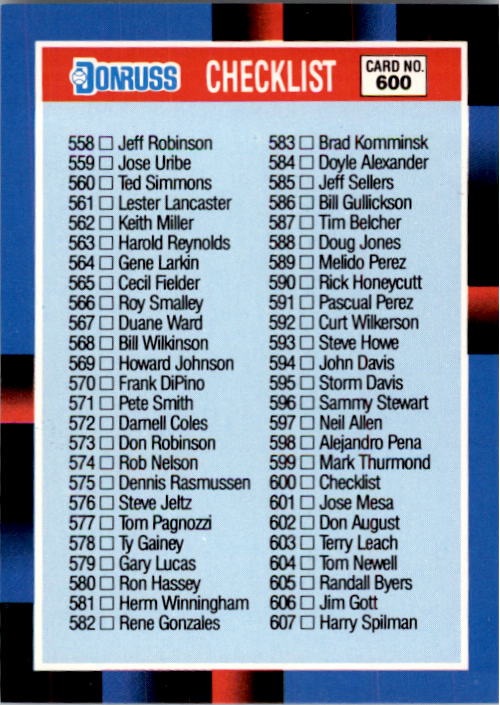 B2120- 1988 Donruss Baseball Cards 501-660 +Inserts -You Pick- 15+ FREE US SHIP - Picture 210 of 378
