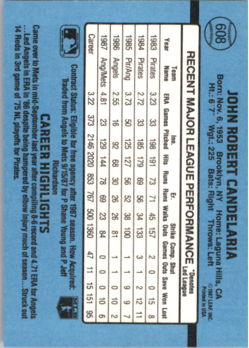 B2120- 1988 Donruss Baseball Cards 501-660 +Inserts -You Pick- 15+ FREE US SHIP - Picture 227 of 378
