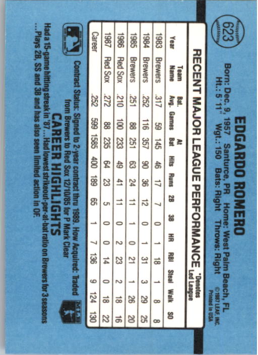 B2120- 1988 Donruss Baseball Cards 501-660 +Inserts -You Pick- 15+ FREE US SHIP - Picture 257 of 378