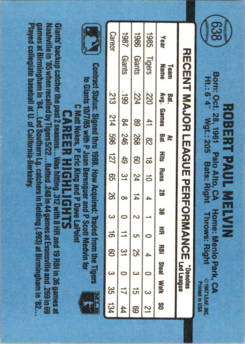 Sports Card Back