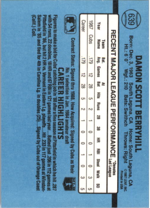 B2120- 1988 Donruss Baseball Cards 501-660 +Inserts -You Pick- 15+ FREE US SHIP - Picture 289 of 378