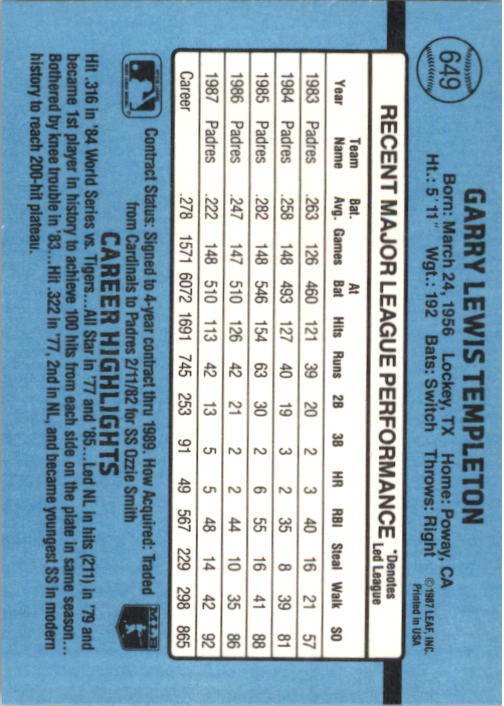 B2120- 1988 Donruss Baseball Cards 501-660 +Inserts -You Pick- 15+ FREE US SHIP - Picture 309 of 378