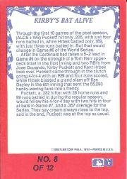 1988 Fleer World Series #8 Kirby Puckett back image