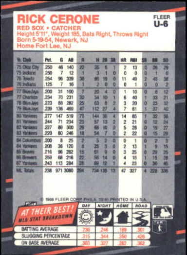 B2793- 1988 Fleer Update BB Card #s 1-132 +Rookies -You Pick- 15+ FREE US SHIP - Picture 13 of 253