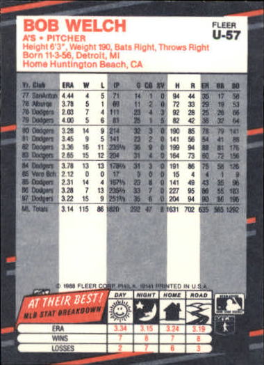 B2793- 1988 Fleer Update BB Card #s 1-132 +Rookies -You Pick- 15+ FREE US SHIP - Picture 115 of 253