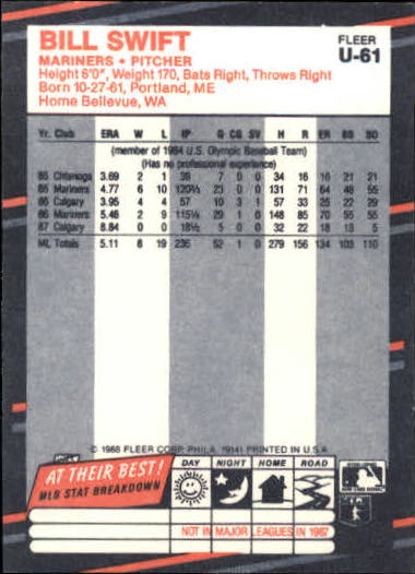 B2793- 1988 Fleer Update BB Card #s 1-132 +Rookies -You Pick- 15+ FREE US SHIP - Picture 123 of 253