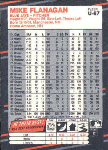 B2793- 1988 Fleer Update BB Card #s 1-132 +Rookies -You Pick- 15+ FREE US SHIP - Picture 135 of 253