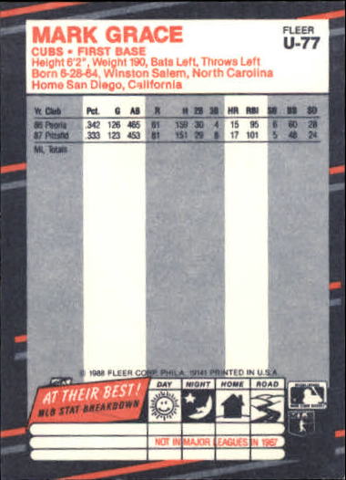 B2793- 1988 Fleer Update BB Karte #S 1-132 + Rookies -du Pick- 15 + Gratis US - Bild 153 von 255