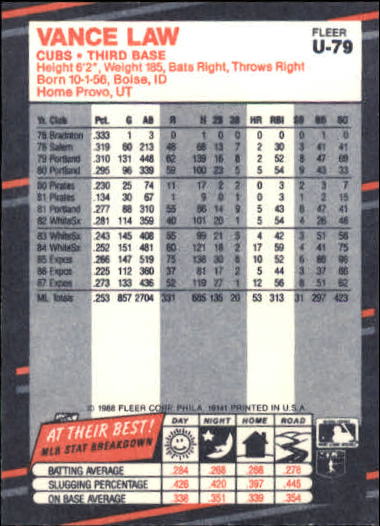 B2793- 1988 Fleer Update BB Card #s 1-132 +Rookies -You Pick- 15+ FREE US SHIP - Picture 155 of 253