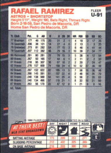 B2793- 1988 Fleer Update BB Card #s 1-132 +Rookies -You Pick- 15+ FREE US SHIP - Picture 177 of 253