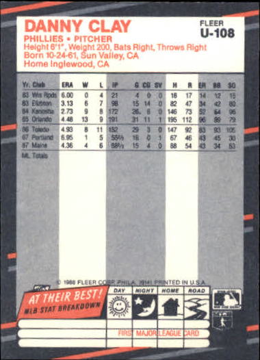 B2793- 1988 Fleer Update BB Card #s 1-132 +Rookies -You Pick- 15+ FREE US SHIP - Picture 207 of 253