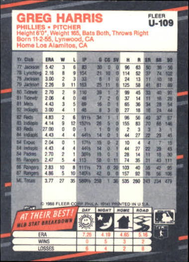 B2793- 1988 Fleer Update BB Card #s 1-132 +Rookies -You Pick- 15+ FREE US SHIP - Picture 209 of 253