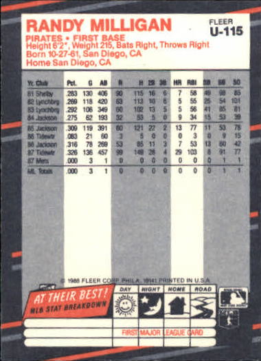 B2793- 1988 Fleer Update BB Card #s 1-132 +Rookies -You Pick- 15+ FREE US SHIP - Picture 221 of 253