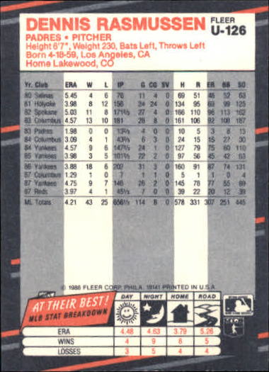 B2793- 1988 Fleer Update BB Card #s 1-132 +Rookies -You Pick- 15+ FREE US SHIP - Picture 241 of 253