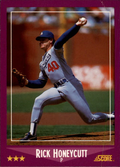 1988 Score #87 Rick Honeycutt UER/Wrong years for/stats on back