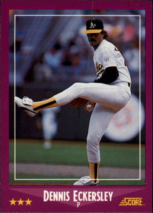 1988 Score #104 Dennis Eckersley UER/Complete games stats/are wrong