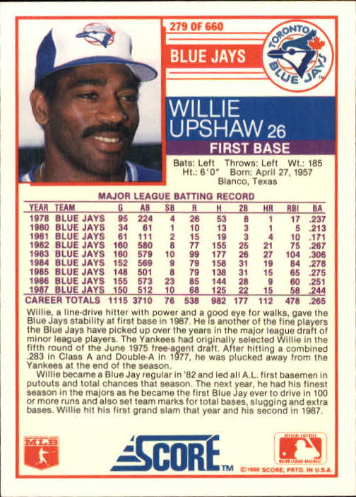 A0417- 1988 Score Baseball Cards 251-500 +Rookies -You Pick- 15+ FREE US SHIP - Picture 59 of 497