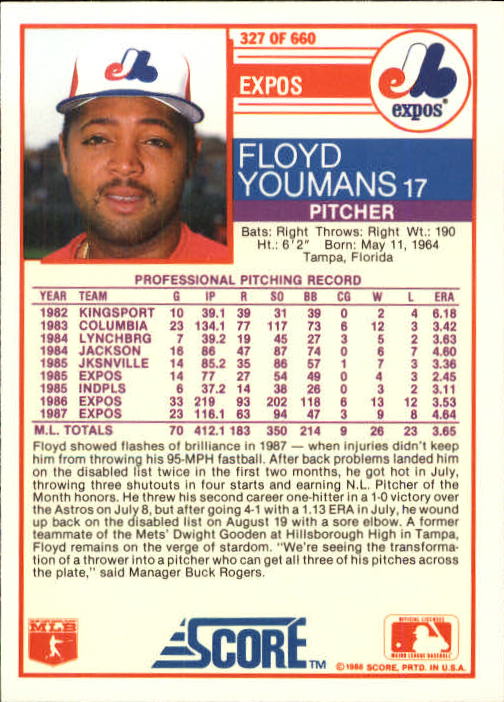 A0417- 1988 Score Baseball Cards 251-500 +Rookies -You Pick- 15+ FREE US SHIP - Picture 153 of 497