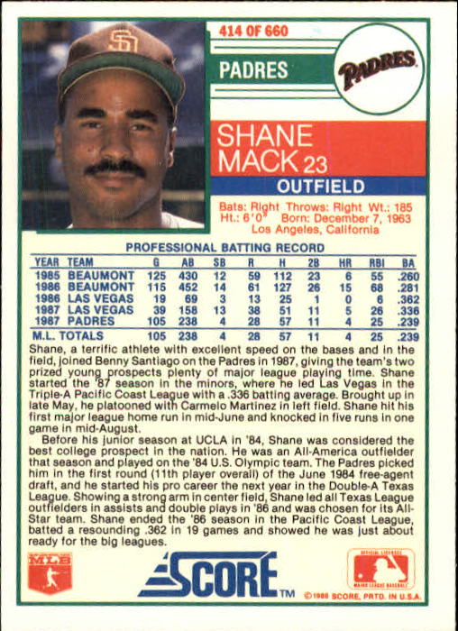 A0417- 1988 Score Baseball Cards 251-500 +Rookies -You Pick- 15+ FREE US SHIP - Picture 327 of 497