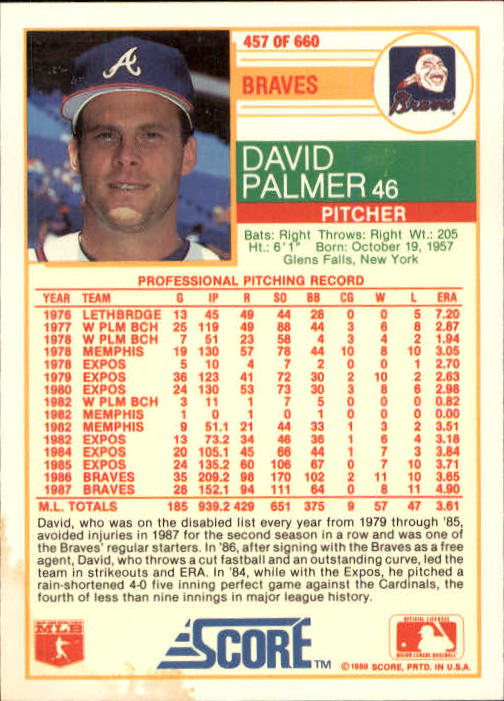 A0417- 1988 Score Baseball Cards 251-500 +Rookies -You Pick- 15+ FREE US SHIP - Picture 411 of 497