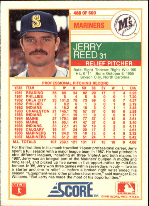 A0417- 1988 Score Baseball Cards 251-500 +Rookies -You Pick- 15+ FREE US SHIP - Picture 473 of 497