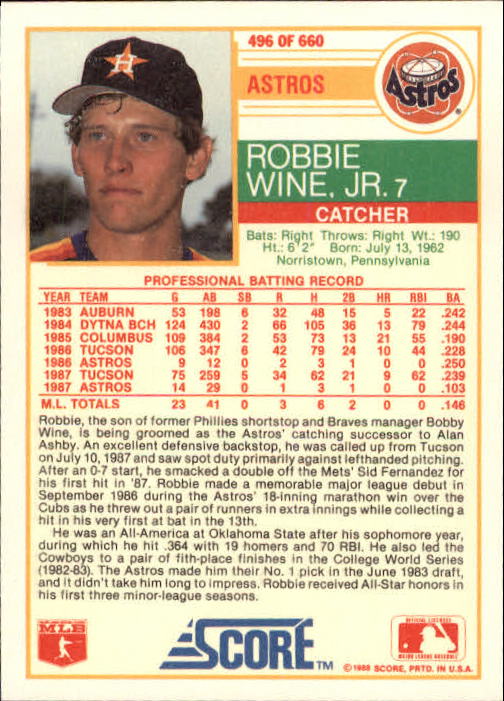 A0417- 1988 Score Baseball Cards 251-500 +Rookies -You Pick- 15+ FREE US SHIP - Picture 489 of 497