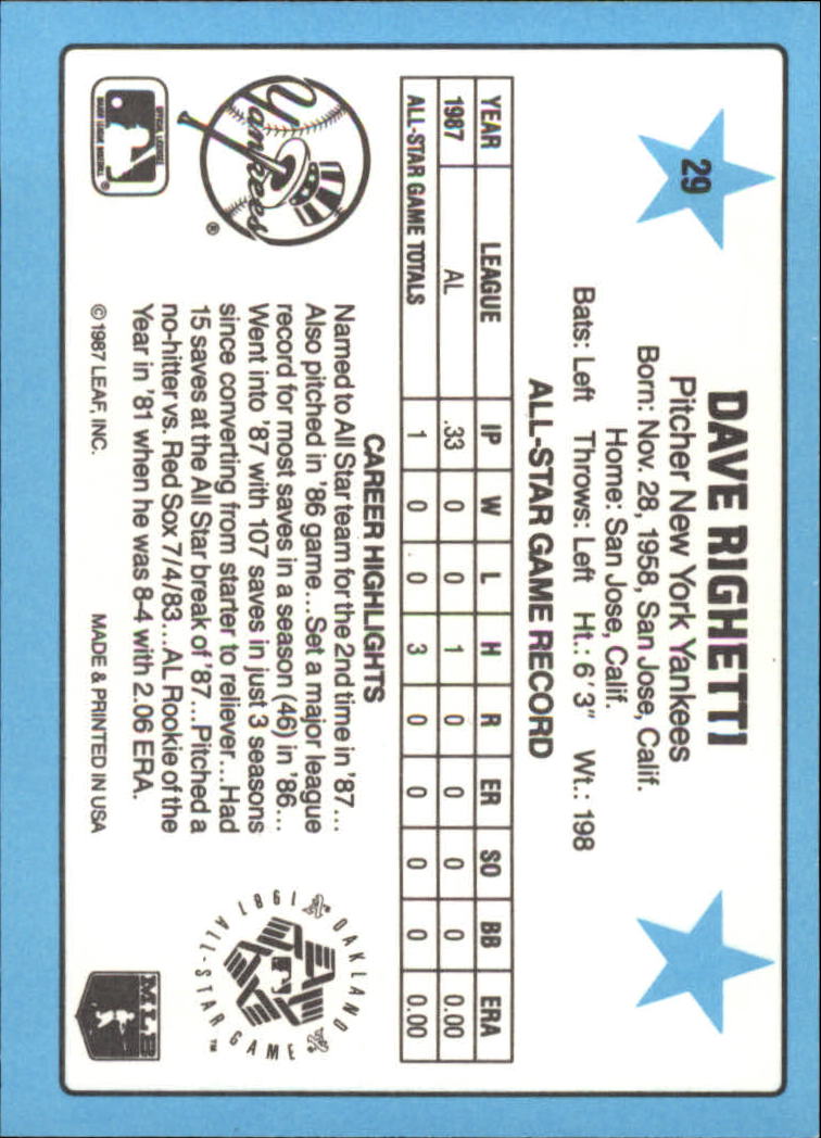 A8298- 1988 Donruss All-Stars Baseball Cards 1-64 -You Pick- 15+ FREE US SHIP - Picture 53 of 121