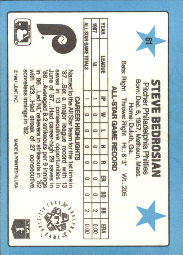 A8298- 1988 Donruss All-Stars Baseball Cards 1-64 -You Pick- 15+ FREE US SHIP - Picture 115 of 121