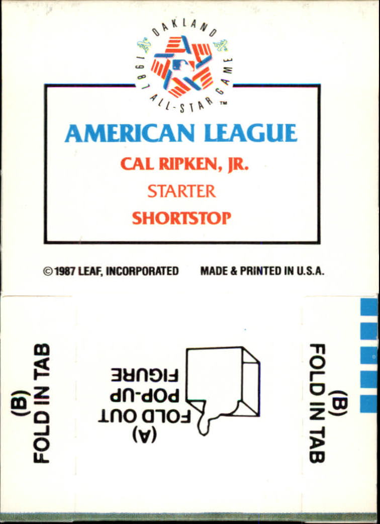 1988 Donruss Pop-Ups #5 Cal Ripken back image